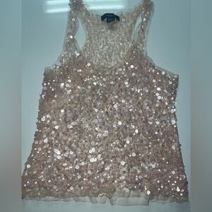 Arden B mesh and sequin tank top.